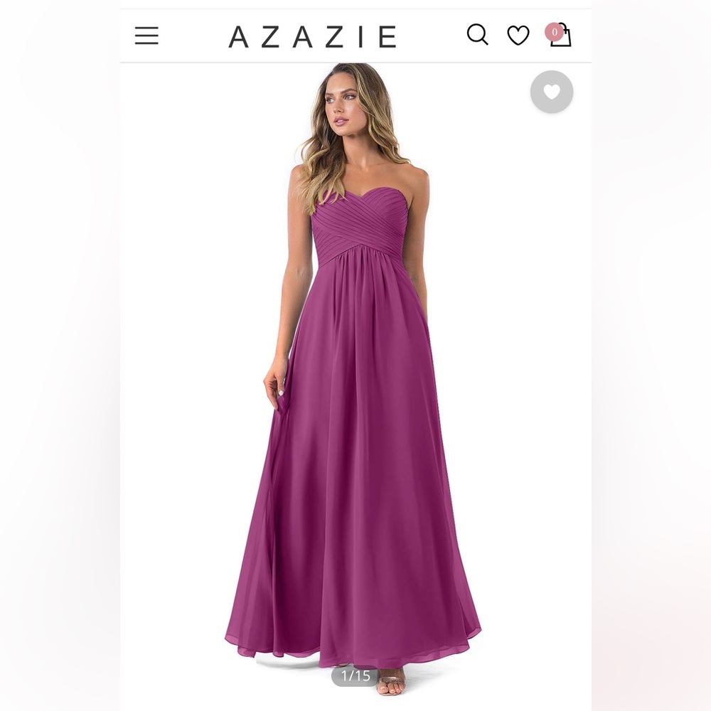 Azazie Yazmin Orchid Strapless Bridesmaid Dress